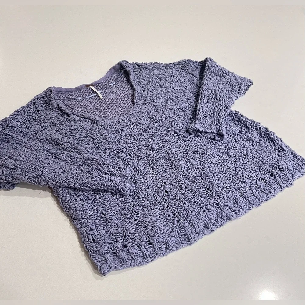 Free People Women's‎ Sunday Shore Open Knit Pullover Sweater XS